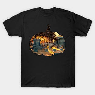 Pumpkin Cemetery Halloween T-Shirt